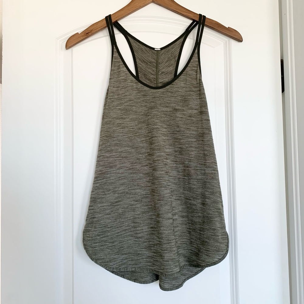 Lululemon Heathered Olive Green Tank Top